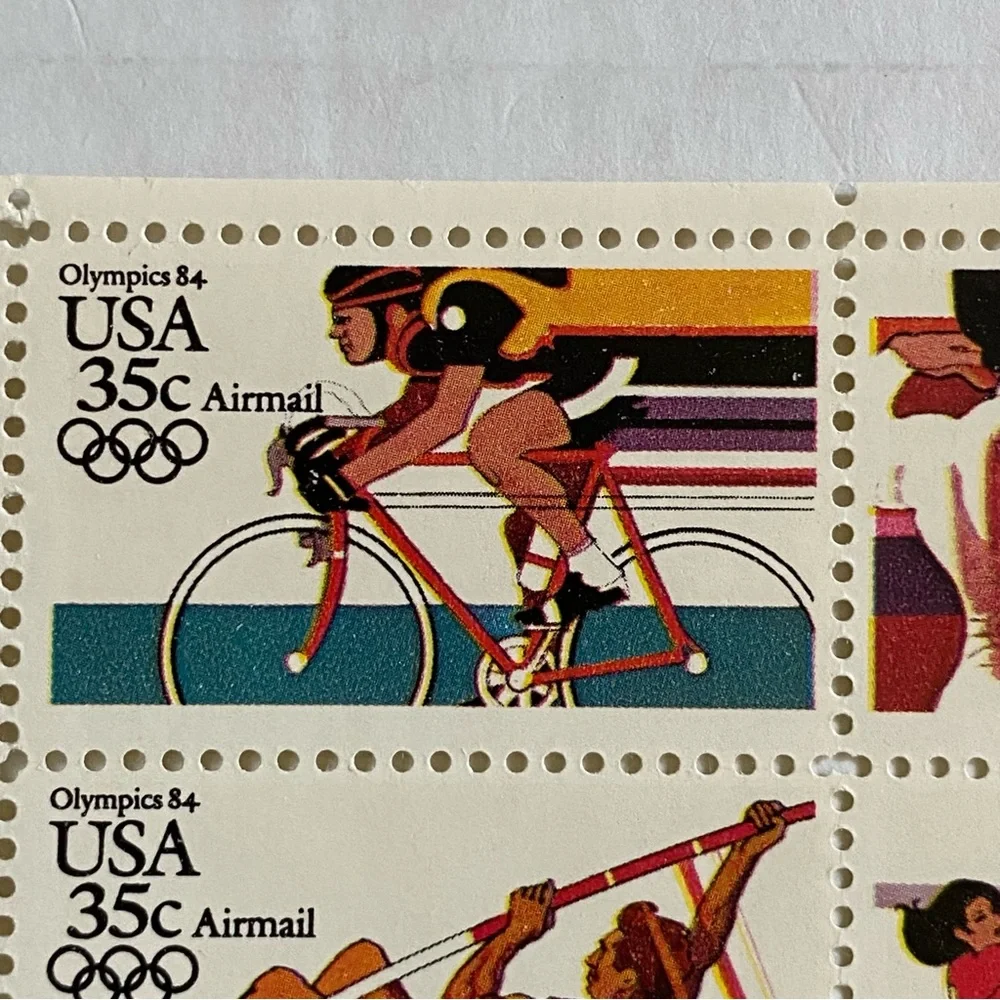 Olympic Stamps Scott C109-112 1984 SUMMER Full Sheet US 35¢ Airmail Stamps MNH